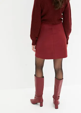 Rok van imitatieleer in wikkellook • robijnrood • bonprix online shop