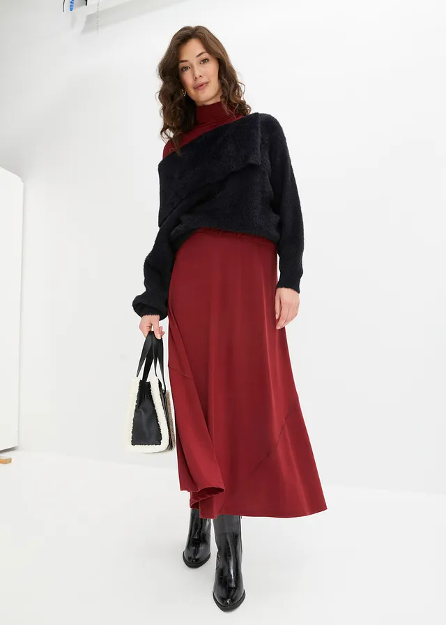 Jupe évasée en jersey • rouge rubis • product-page.page-title-suffix
