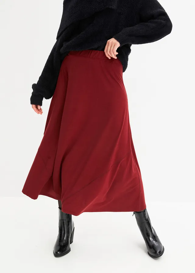 Jupe évasée en jersey • rouge rubis • product-page.page-title-suffix