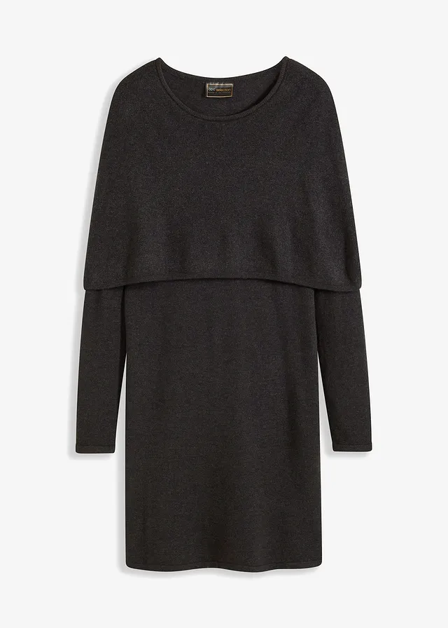 Pletené šaty s veľkým golierom