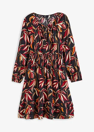 Jurk van soepele viscose, Kleur: zwart