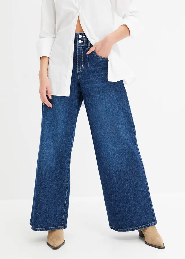 Jean large taille haute • denim bleu foncé used • product-page.page-title-suffix