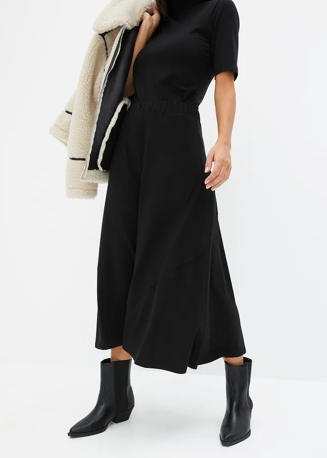 Wijd uitlopende jersey rok • zwart • product-page.page-title-suffix