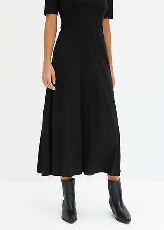 Jupe évasée en jersey • noir • Boutique bonprix