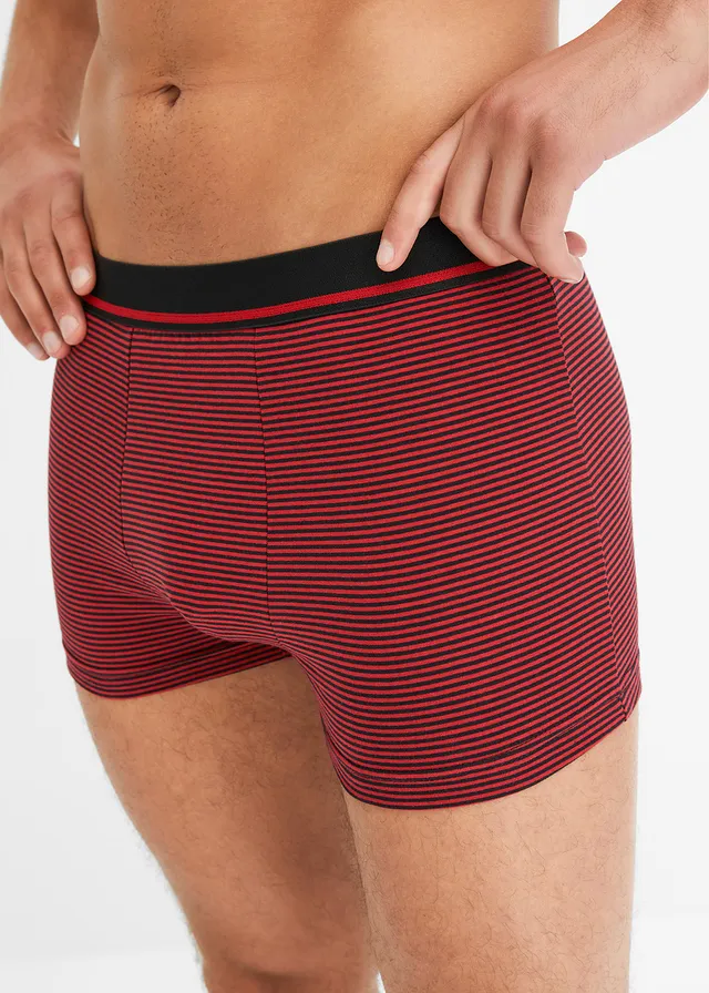 Lot de 3 boxers coton • noir/rouge foncé rayé + noir • product-page.page-title-suffix
