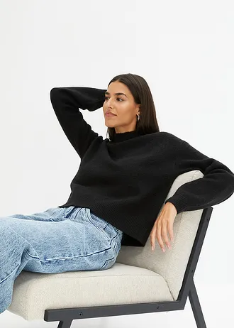 Krátký svetr • černá • bonprix obchod