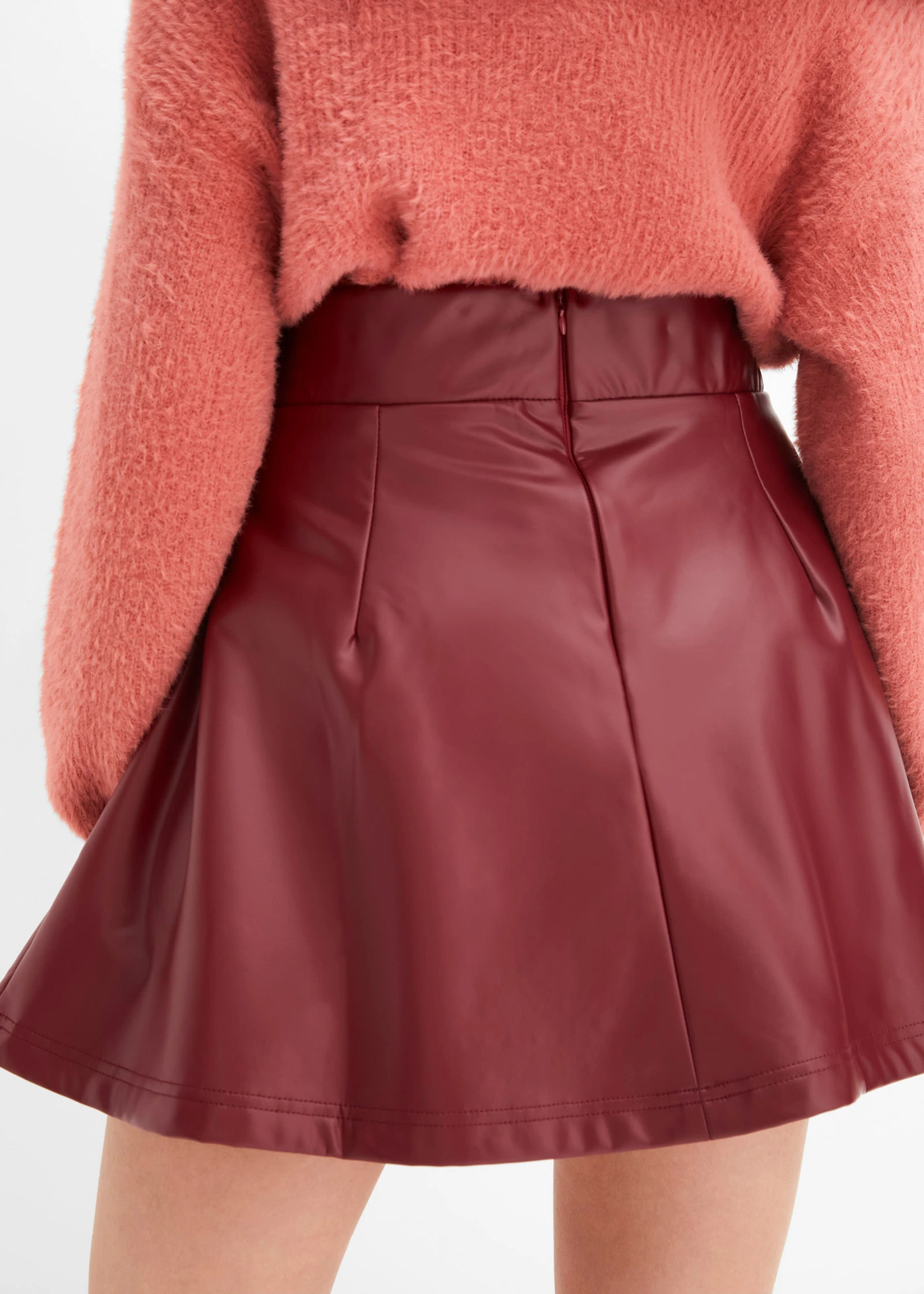 Imitatieleren rok • robijnrood • bonprix online shop