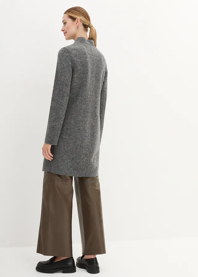 Manteau court en laine, Couleur: gris chiné