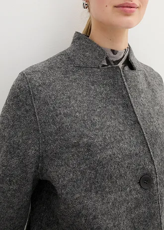 Krátký vlněný kabát • šedá melír • bonprix obchod