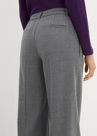 Wollen bandplooibroek • middengrijs gemêleerd • bonprix online shop