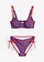 Bikiny s kosticami (2-dielne), farba: modrá/červená leo potlačená
