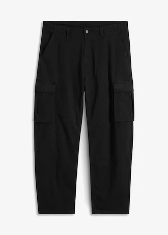 Cargo broek van stevig stretchkatoen, loose fit, straight
