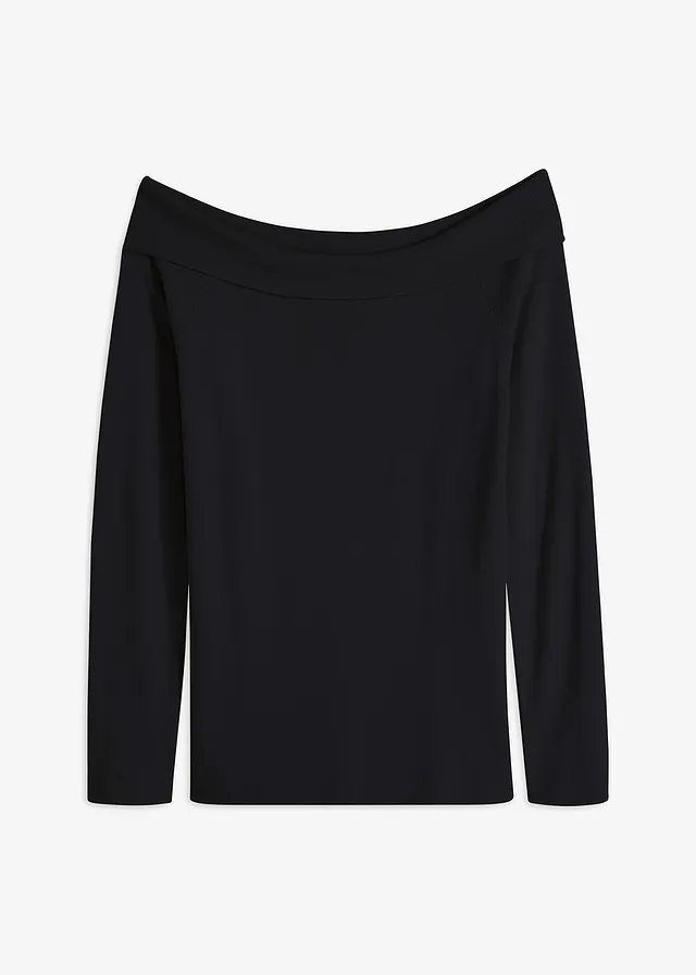 Pulover off-shoulder, ripsat