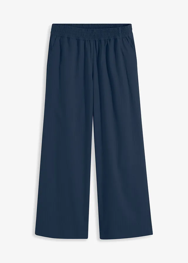Pantaloni palazzo cu aspect de lână