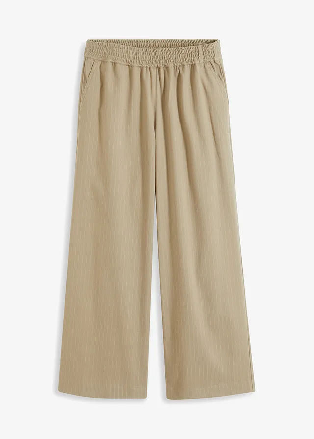 Pantaloni palazzo cu aspect de lână