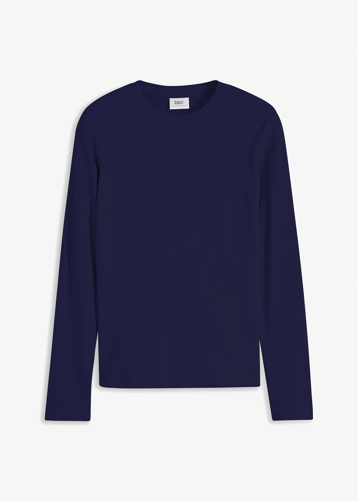 Bluză ripsată cu mâneci lungi, din bumbac 100% • bleumarin • magazin bonprix