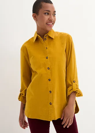 Manšestrová košile s postranními rozparky • okrově zlatá • bonprix obchod
