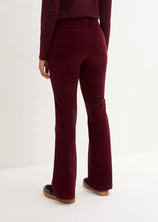 Pantalon en velours côtelé extensible avec taille haute confortable • prune foncé • product-page.page-title-suffix