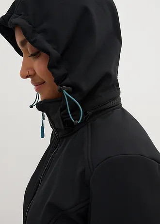 Parka déperlante en softshell avec doublure polaire douillette • noir • Boutique bonprix