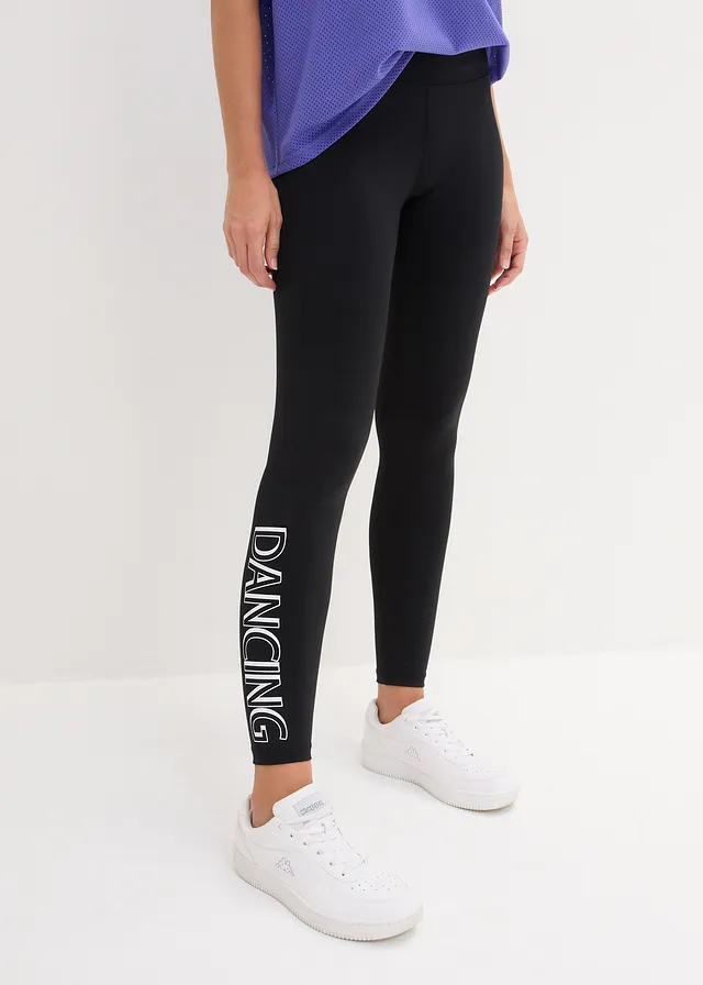 Sneldrogende legging, cropped, Kleur: zwart