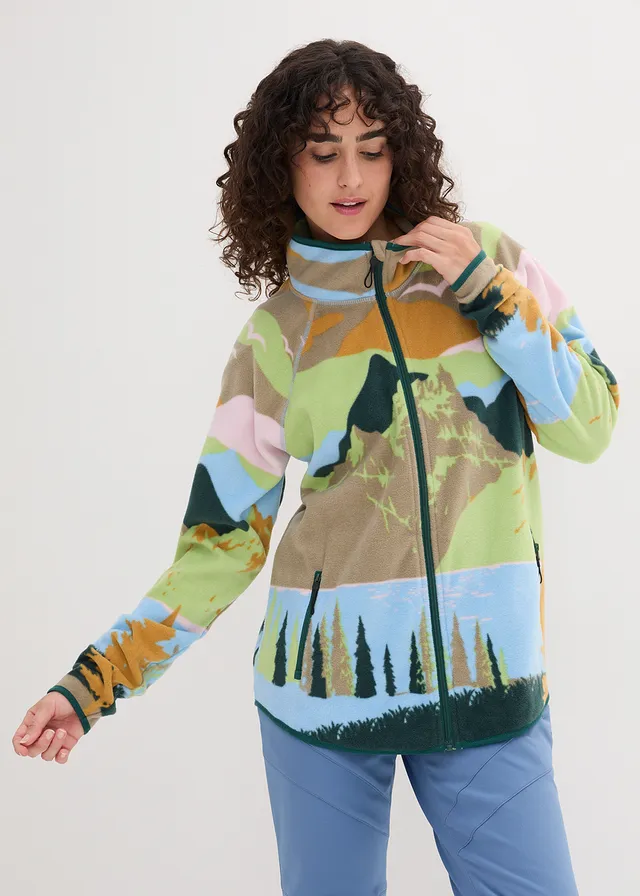 Veste polaire avec poches zippées, Couleur: bleu clair
