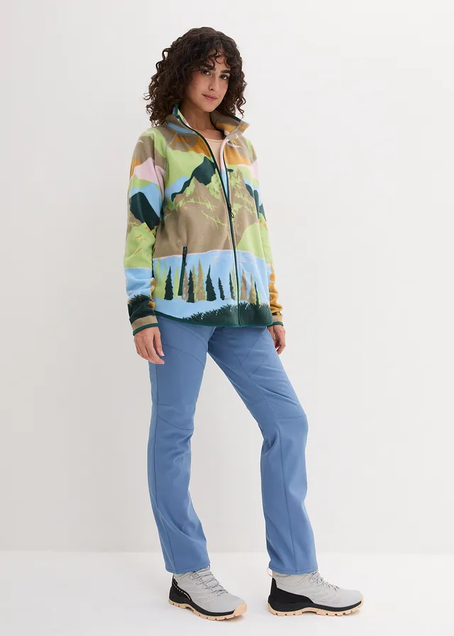 Veste polaire avec poches zippées, Couleur: bleu clair