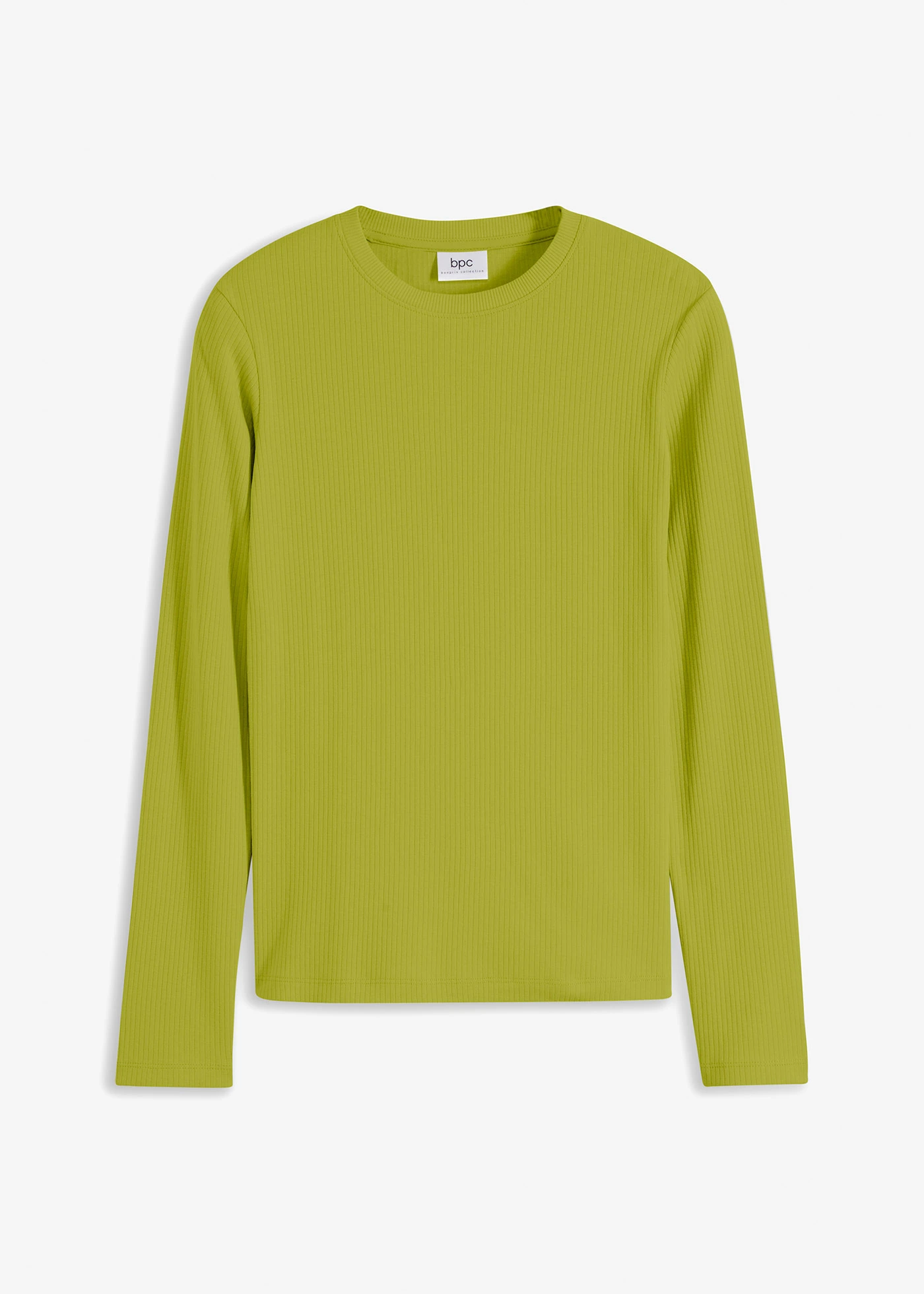 Bluză ripsată cu mâneci lungi, din bumbac 100% • verde mușchi • magazin bonprix