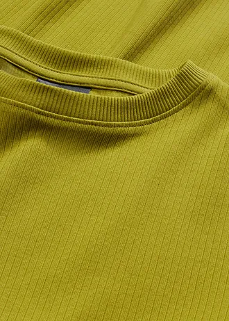 Bluză ripsată cu mâneci lungi, din bumbac 100% • verde mușchi • magazin bonprix