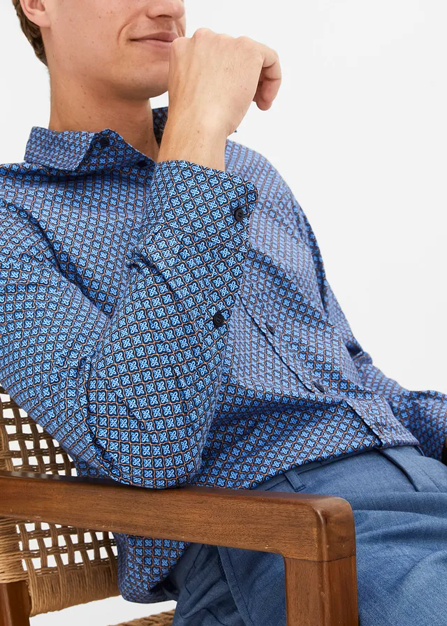 Chemise manches longues à motif • bleu • product-page.page-title-suffix