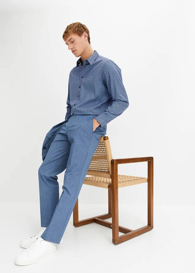 Chemise manches longues à motif • bleu • product-page.page-title-suffix