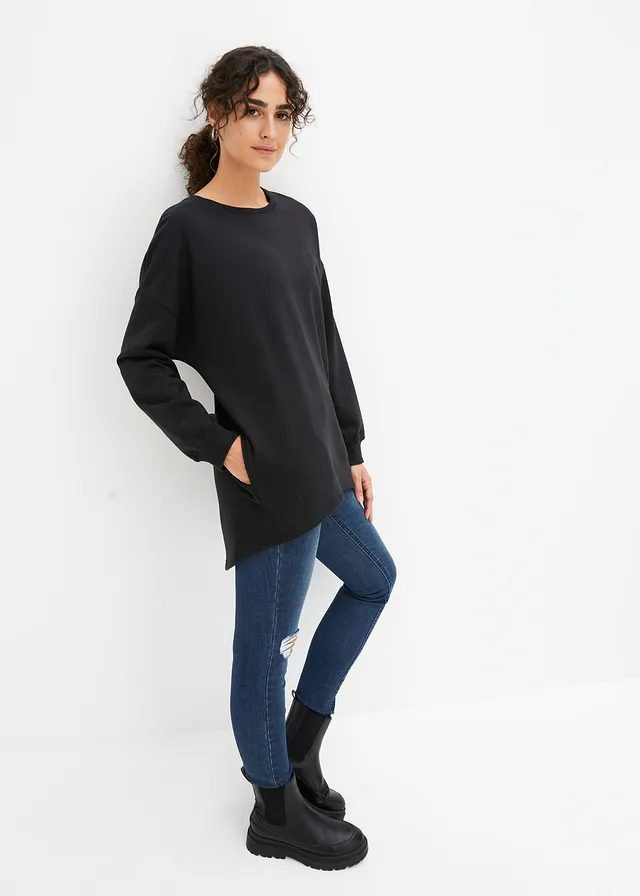 Sweat-shirt oversize 100% coton • noir • product-page.page-title-suffix