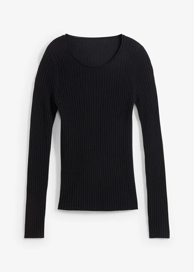 Pull côtelé en laine mérinos