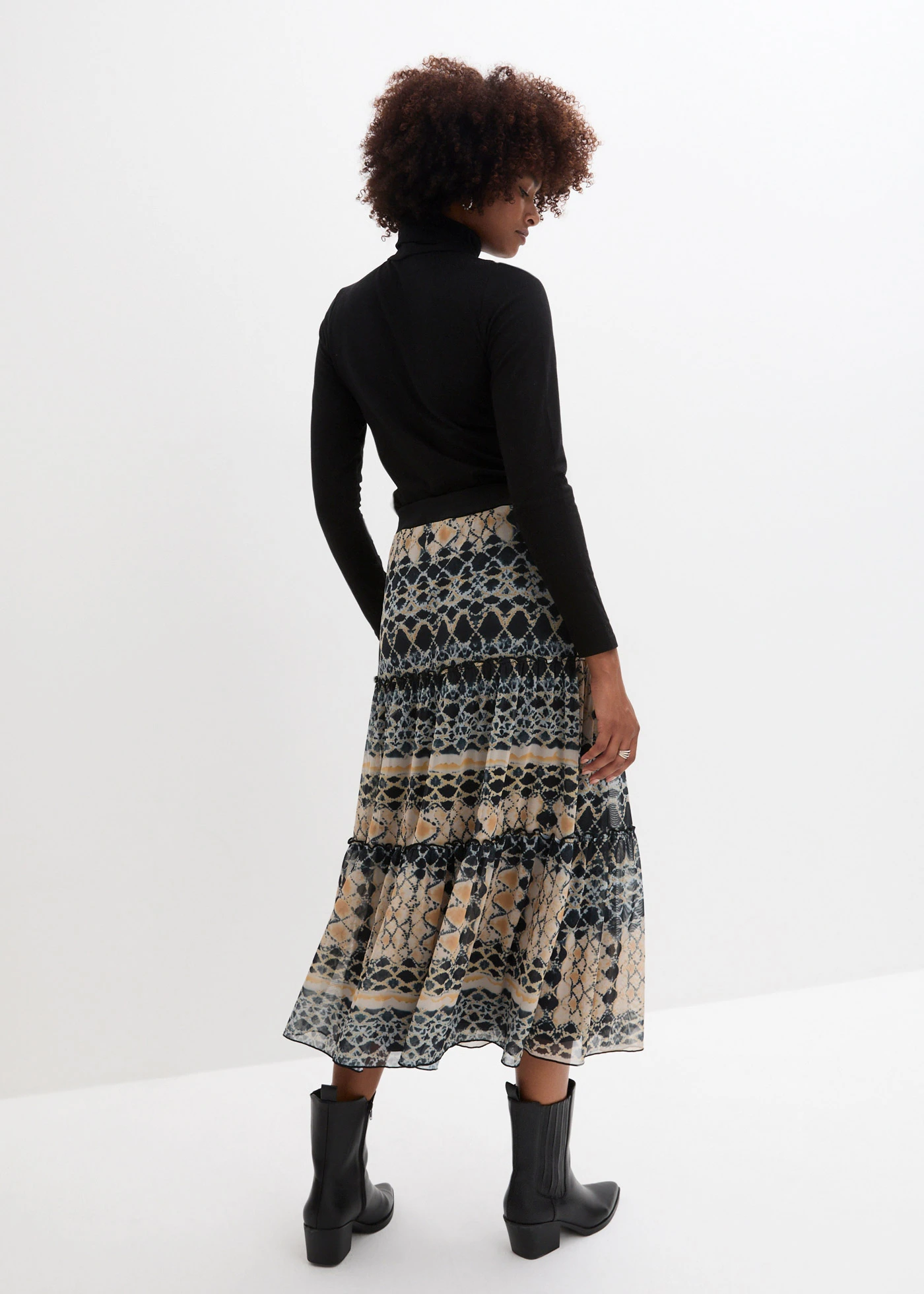 Síťová sukně • noční modrá/světle olivová/šedobéžová/medově hnědá • bonprix obchod