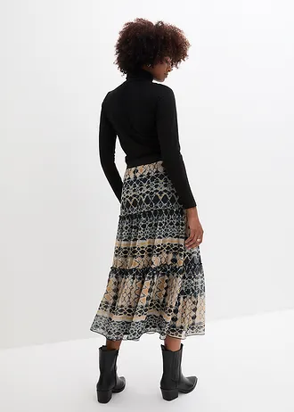 Síťová sukně • noční modrá/světle olivová/šedobéžová/medově hnědá • bonprix obchod