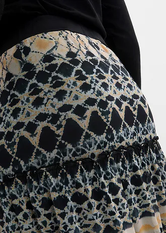 Síťová sukně • noční modrá/světle olivová/šedobéžová/medově hnědá • bonprix obchod