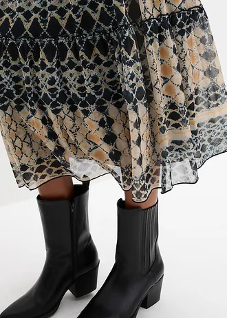 Síťová sukně • noční modrá/světle olivová/šedobéžová/medově hnědá • bonprix obchod