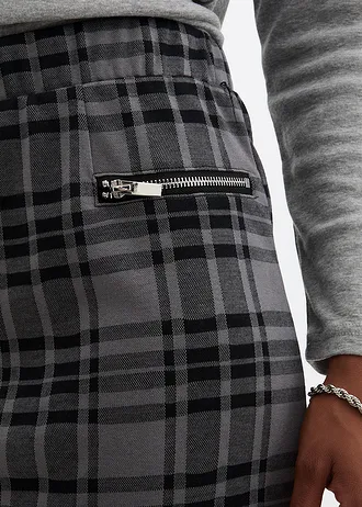 Žerzejová sukně • černo-světle šedá kostka • bonprix obchod