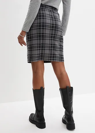 Žerzejová sukně • černo-světle šedá kostka • bonprix obchod
