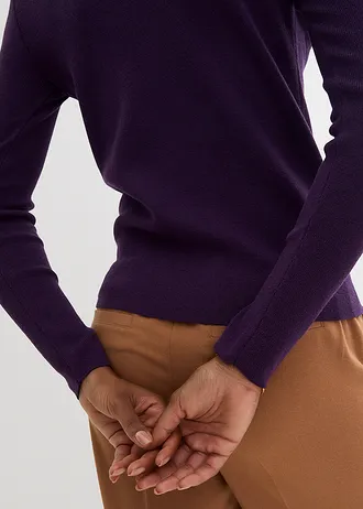 Pull en fine maille douce • violet foncé • Boutique bonprix