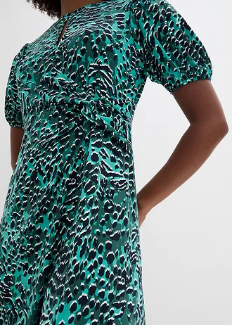 Sukienka shirtowa • niebieski mineralny - czarny leo • bonprix obchod