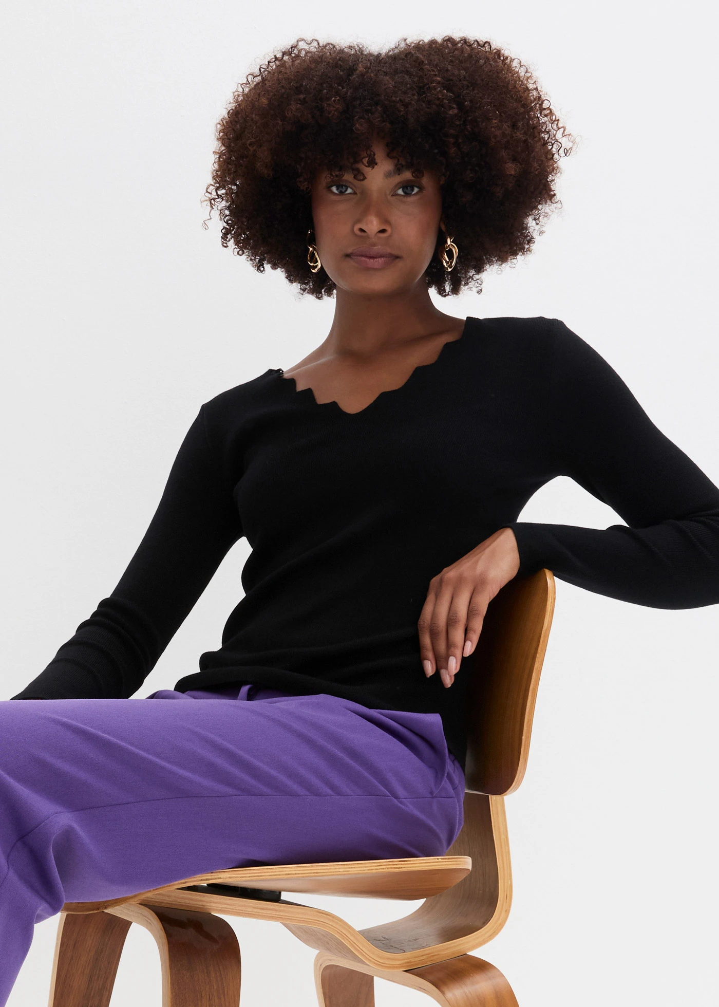 Pulover din tricotaj fin din amestec moale de viscoză • negru • magazin bonprix