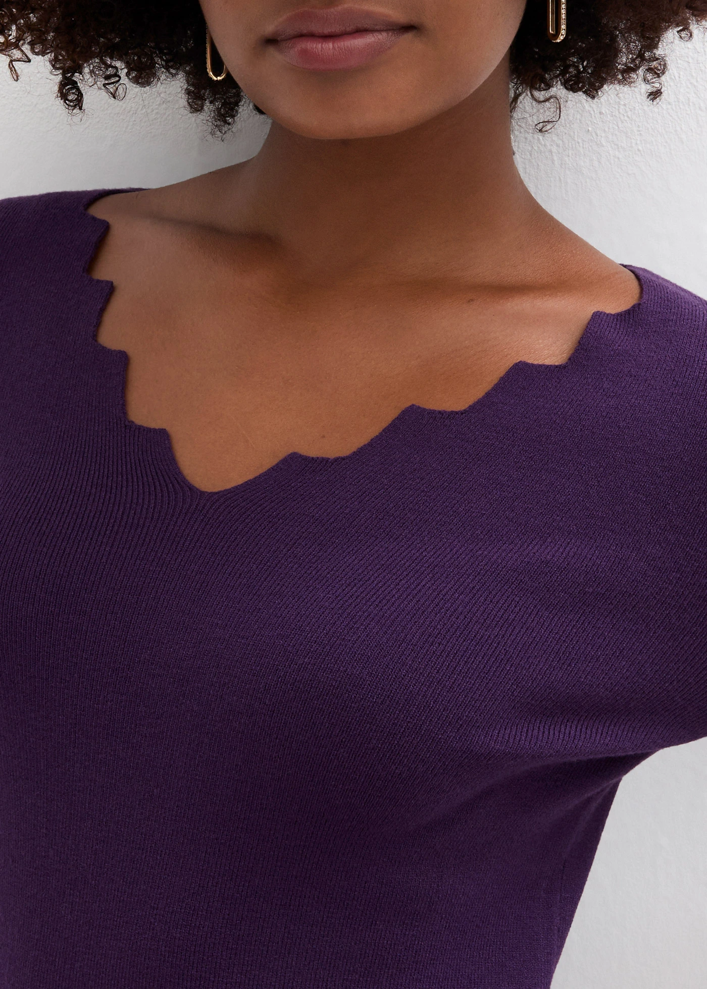 Pull en fine maille douce • violet foncé • Boutique bonprix