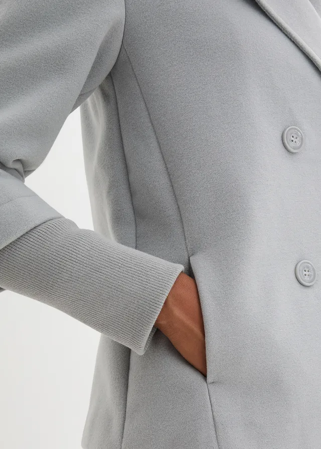 Peacoat met gebreide mouwen • schaduwgrijs • product-page.page-title-suffix