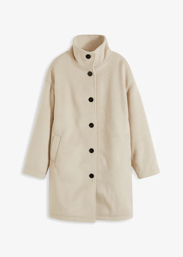 Krátky kabát vo vlnenom vzhľade