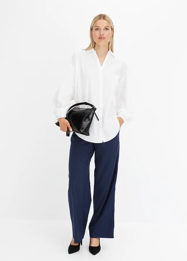 Chemisier oversize 100 % coton • blanc • product-page.page-title-suffix