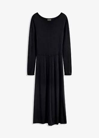 Pletené dlouhé šaty • černá • bonprix obchod