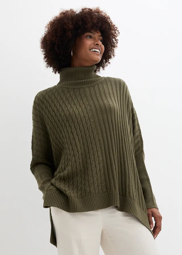 Pull poncho oversize • olive foncé • product-page.page-title-suffix
