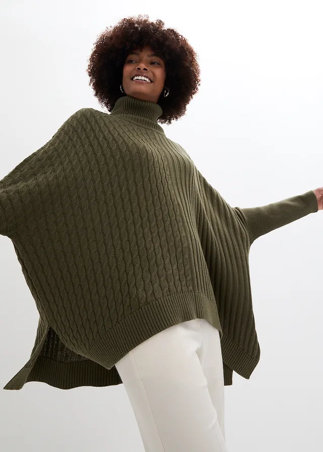 Pull poncho oversize • olive foncé • product-page.page-title-suffix