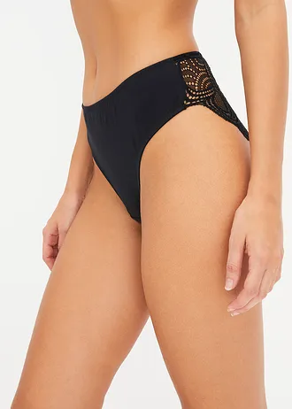 Maxislip met kant (set van 4) • zwart • bonprix online shop