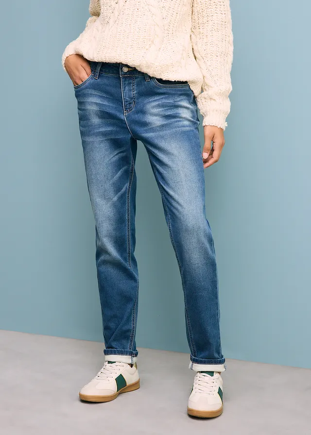 Thermojeans met zachte voering, boyfriend • blauw used • product-page.page-title-suffix